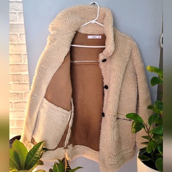 Mango 3 button sherpa jacket - Picture 10 of 11
